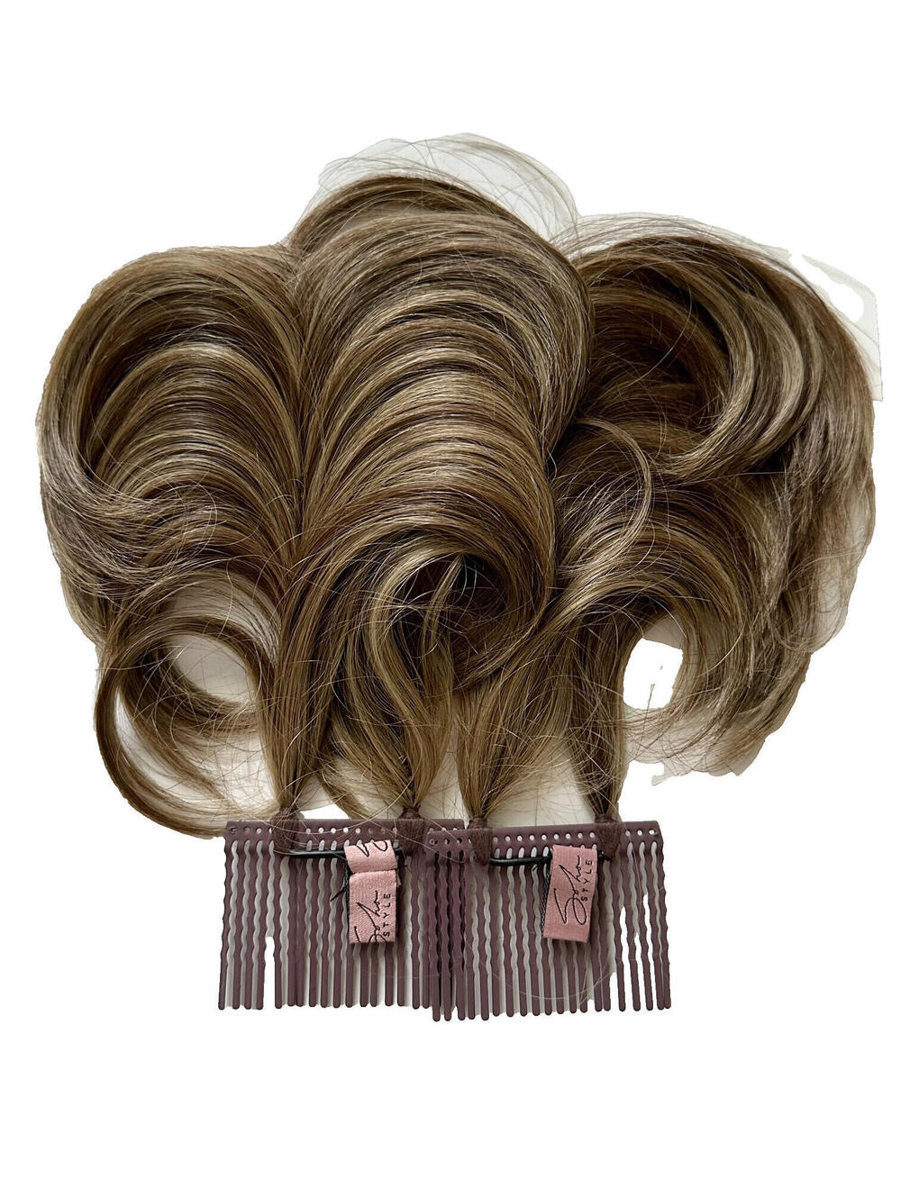 Set of 2: NEW SOHO Wired Updo Hair Extension in Brown Blonde Highlights  10" L